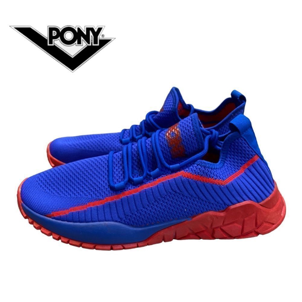 NEW Pony Men's Rocky Blue Red Tennis Shoes Sneakers 11  11.5  12